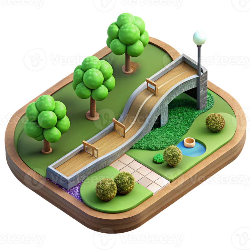 elegant vintage Sustainable Urban Park Path Top View Cutout genuine png