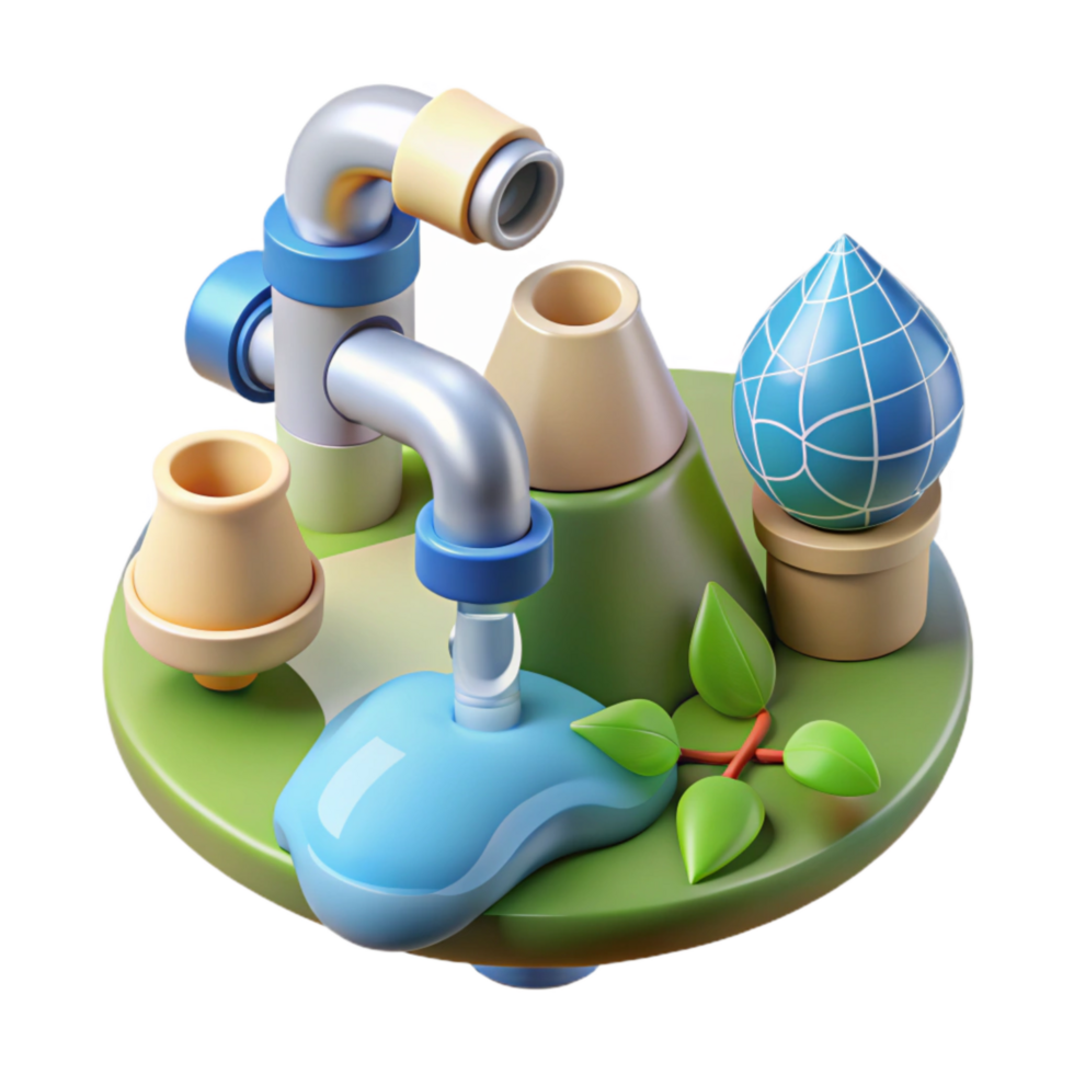elegant modern Sustainable Water Usage Tips Infographic Cutout Transparent Background premium png