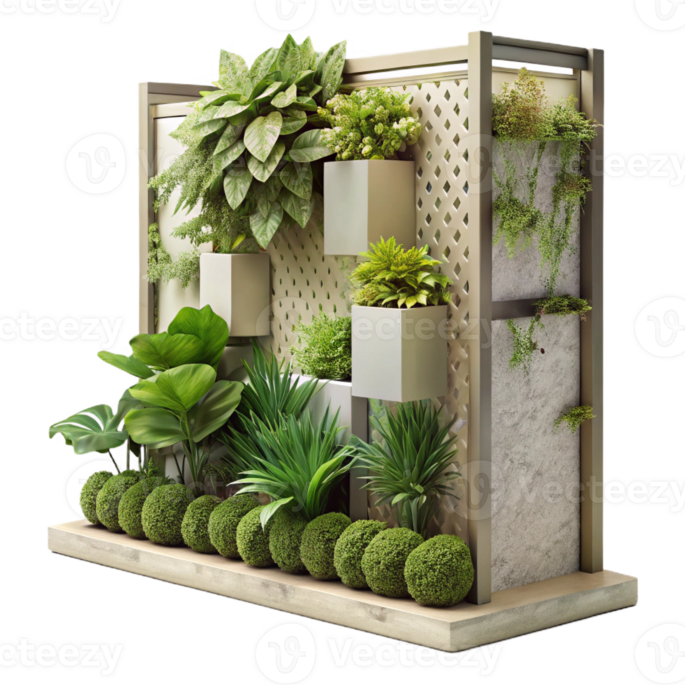 wonderful traditional Sustainable Vertical Garden Design Transparent Background premium png