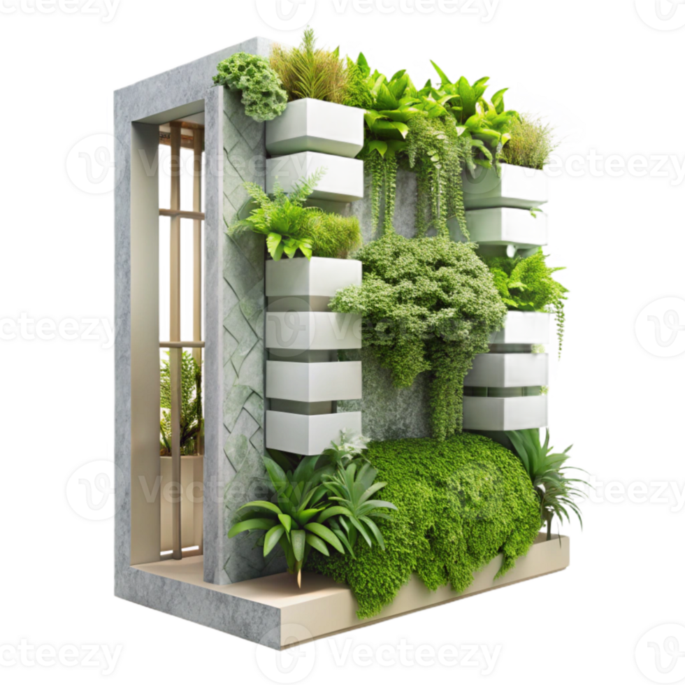 extraordinary classic Sustainable Vertical Garden Design Transparent Background professional png