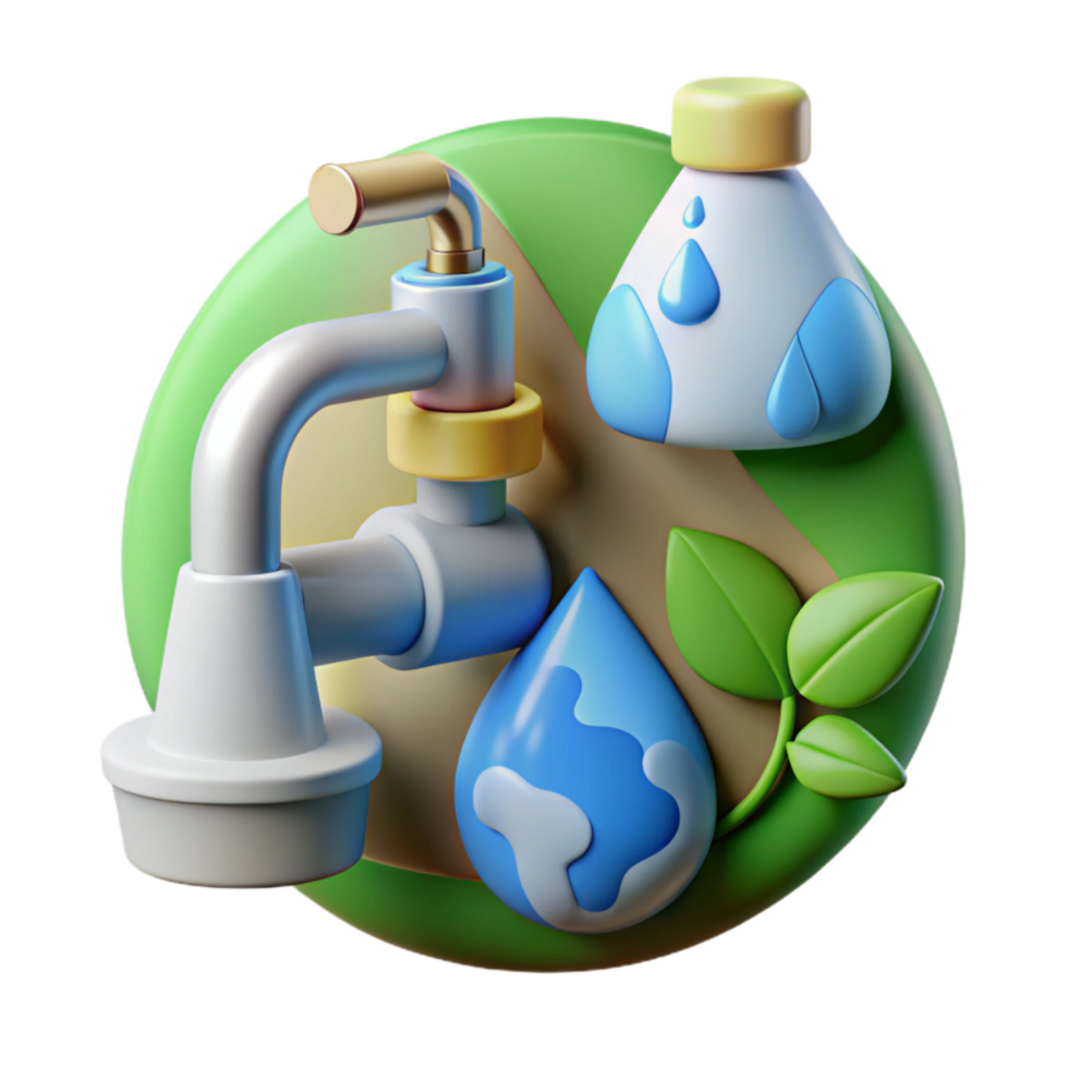 vibrant classic Sustainable Water Usage Tips Infographic Cutout Transparent Background professional png