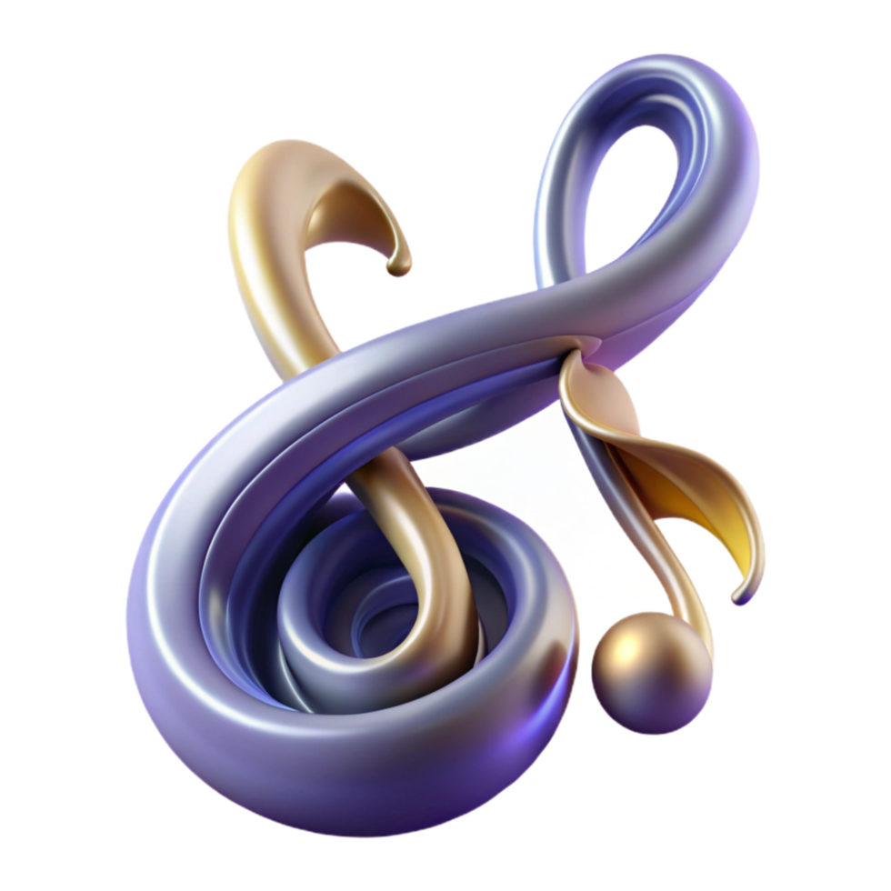impressive creative Swirling Musical Note Visualization Transparent Background with Blur Effect genuine png