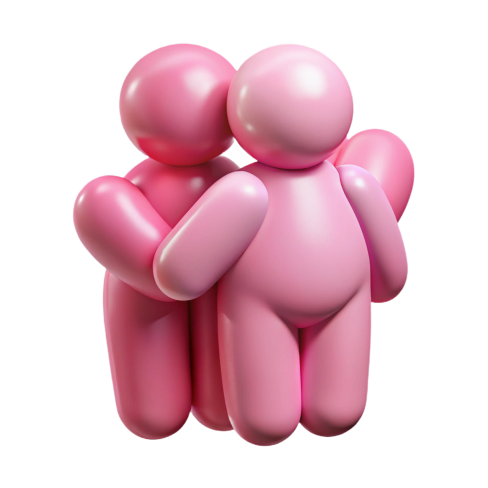 elegant contemporary Symbolic Friendship in Pink Cutout Transparent Background high quality png
