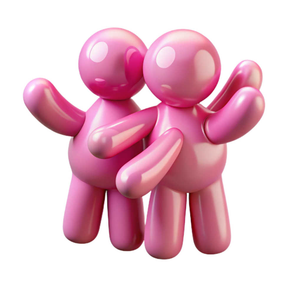 extraordinary modern Symbolic Friendship in Pink Cutout Transparent Background premium png