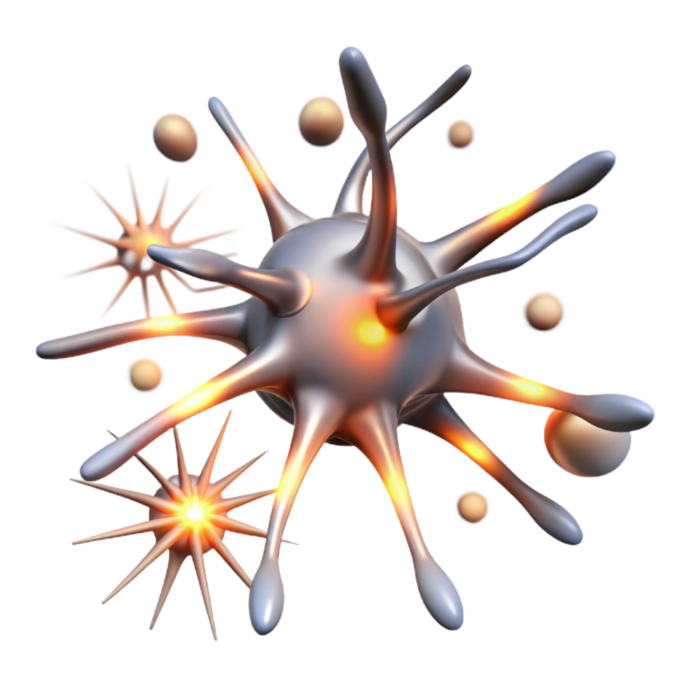 wonderful contemporary Synaptic Activity Illustration Transparent Background with Animated Sparks authentic png
