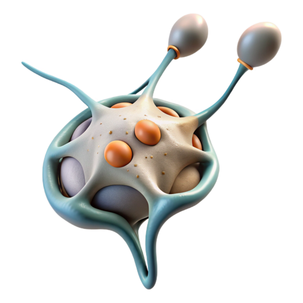 impressive classic Synaptic Gap Illustration Transparent Background with Microscopic Detail exclusive png