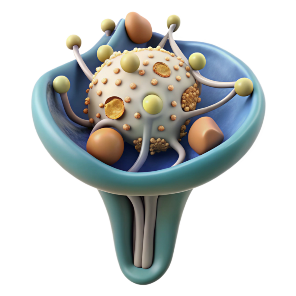 vibrant traditional Synaptic Plasticity Diagram Cutout with Microscopic Detail authentic png
