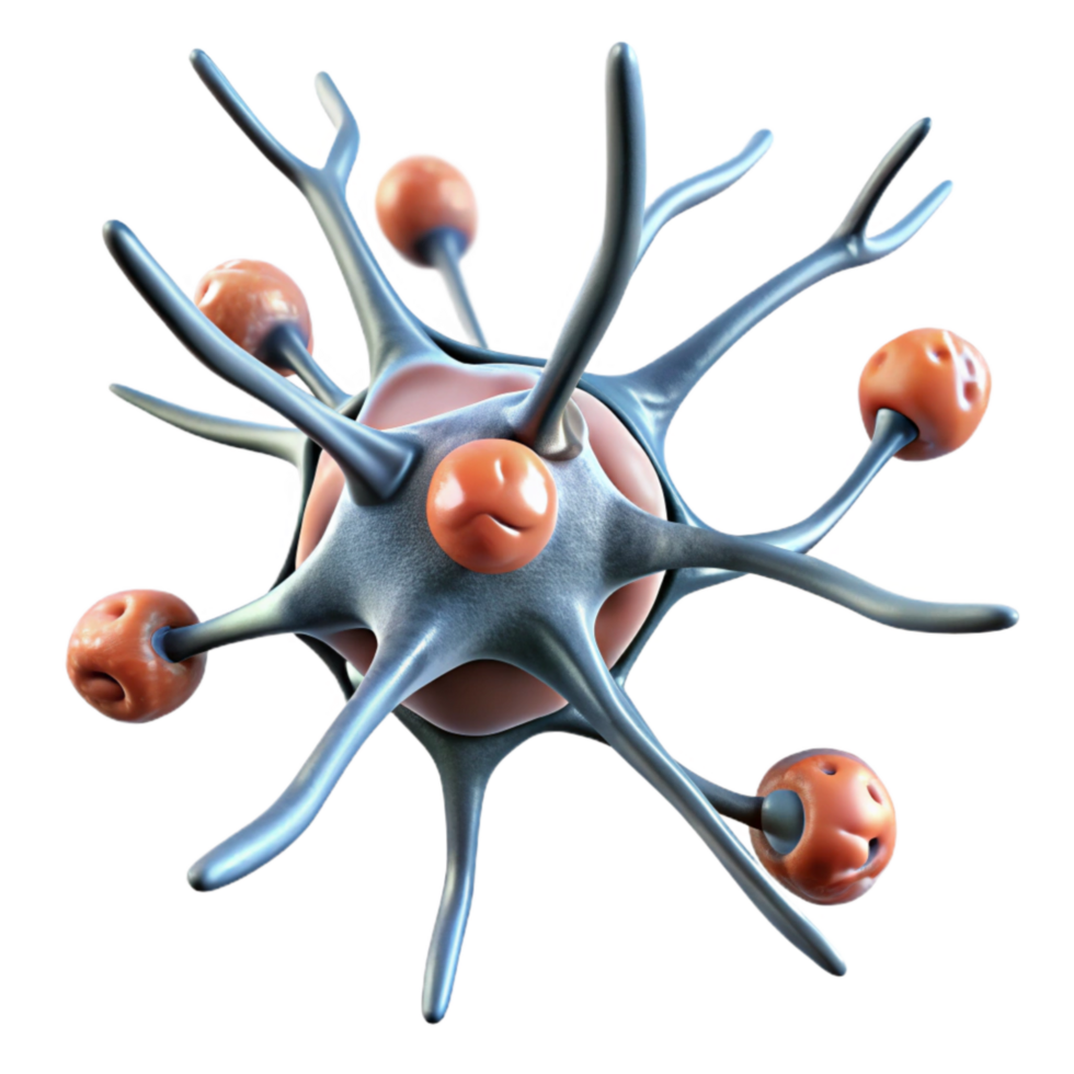 dramatic minimalist Synaptic Plasticity Illustration Transparent Background with Animated Neurons original png