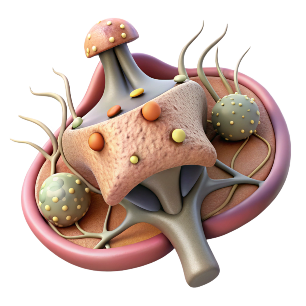 extraordinary creative Synaptic Plasticity Diagram Cutout with Microscopic Detail professional png
