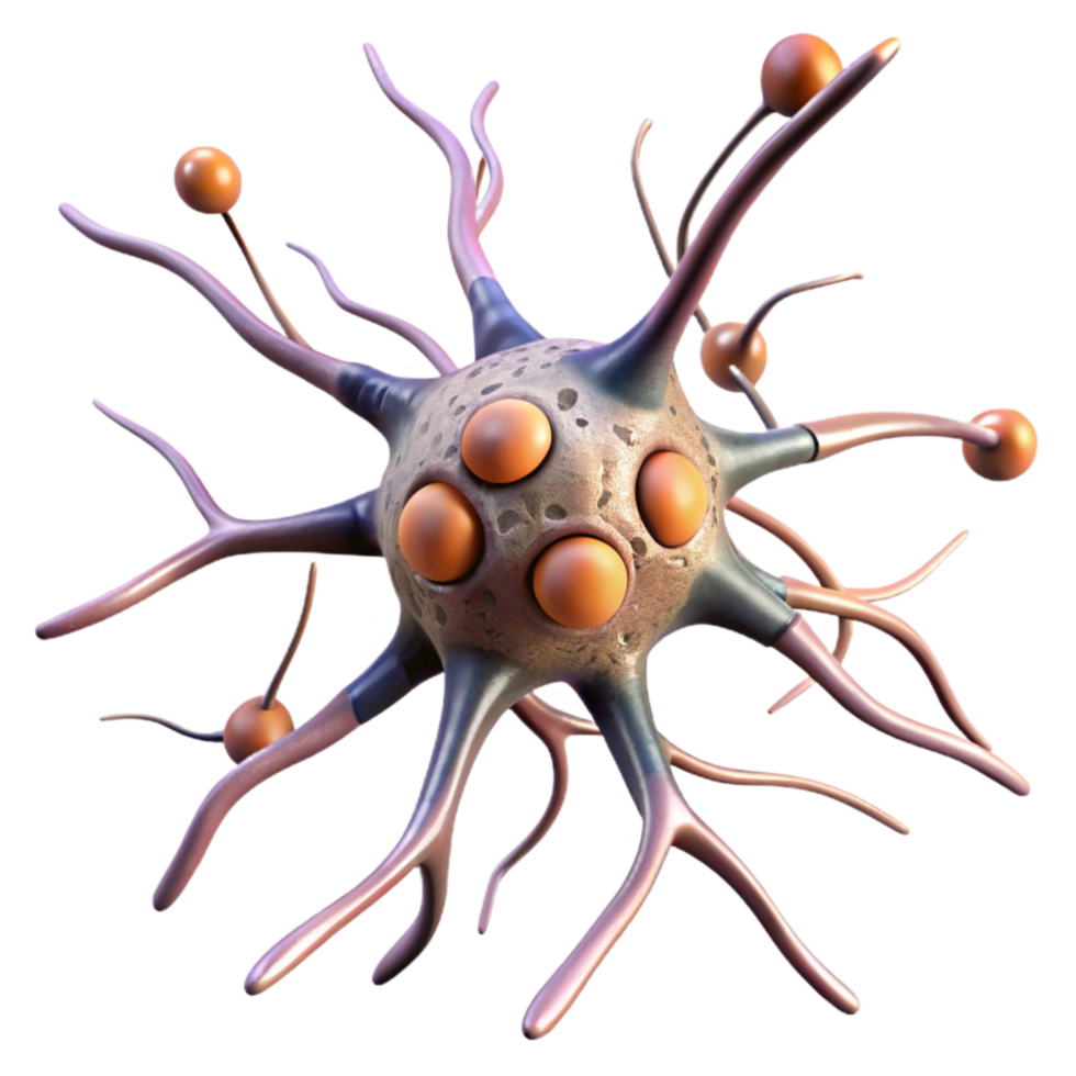 magnificent artistic Synaptic Plasticity Illustration Transparent Background with Animated Neurons exclusive png