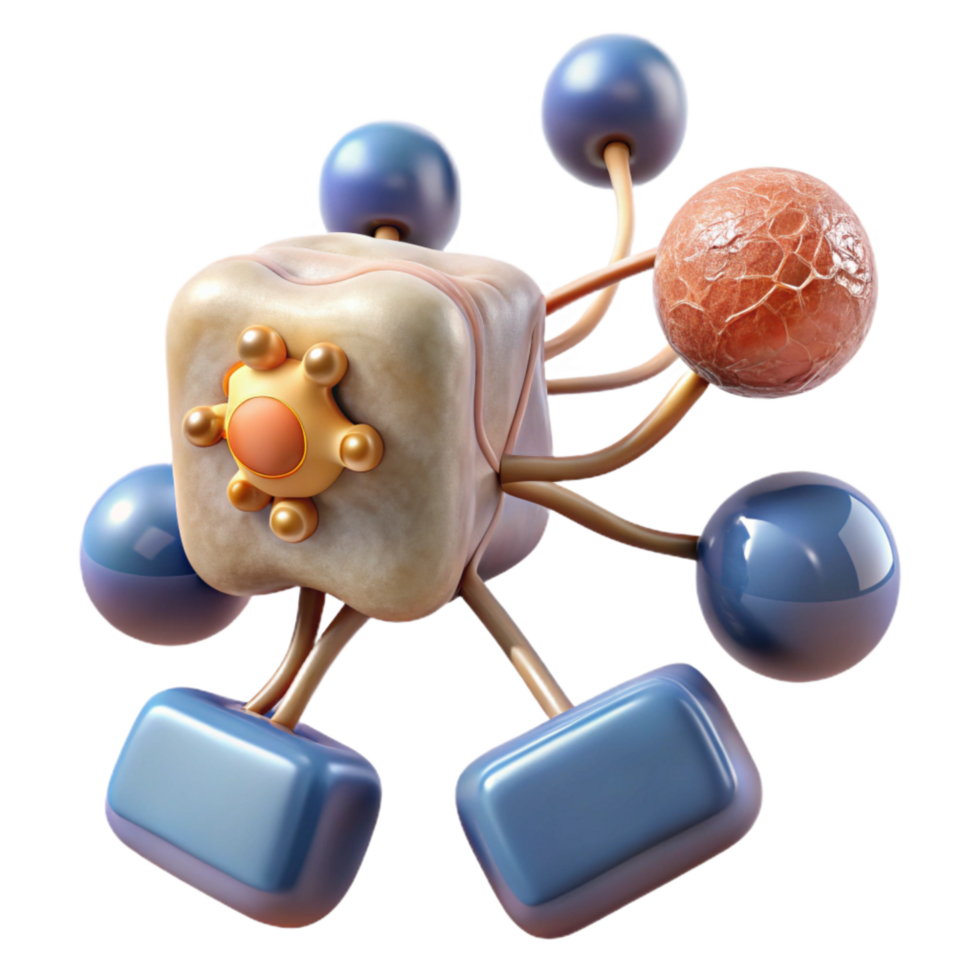 beautiful artistic Synaptic Transmission Diagram Transparent Background with Detailed Labels png