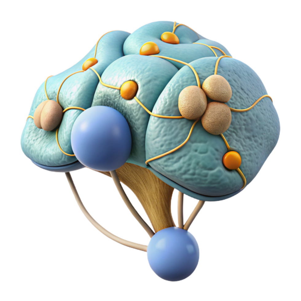 elegant creative Synaptic Transmission Diagram Transparent Background with Detailed Labels premium png