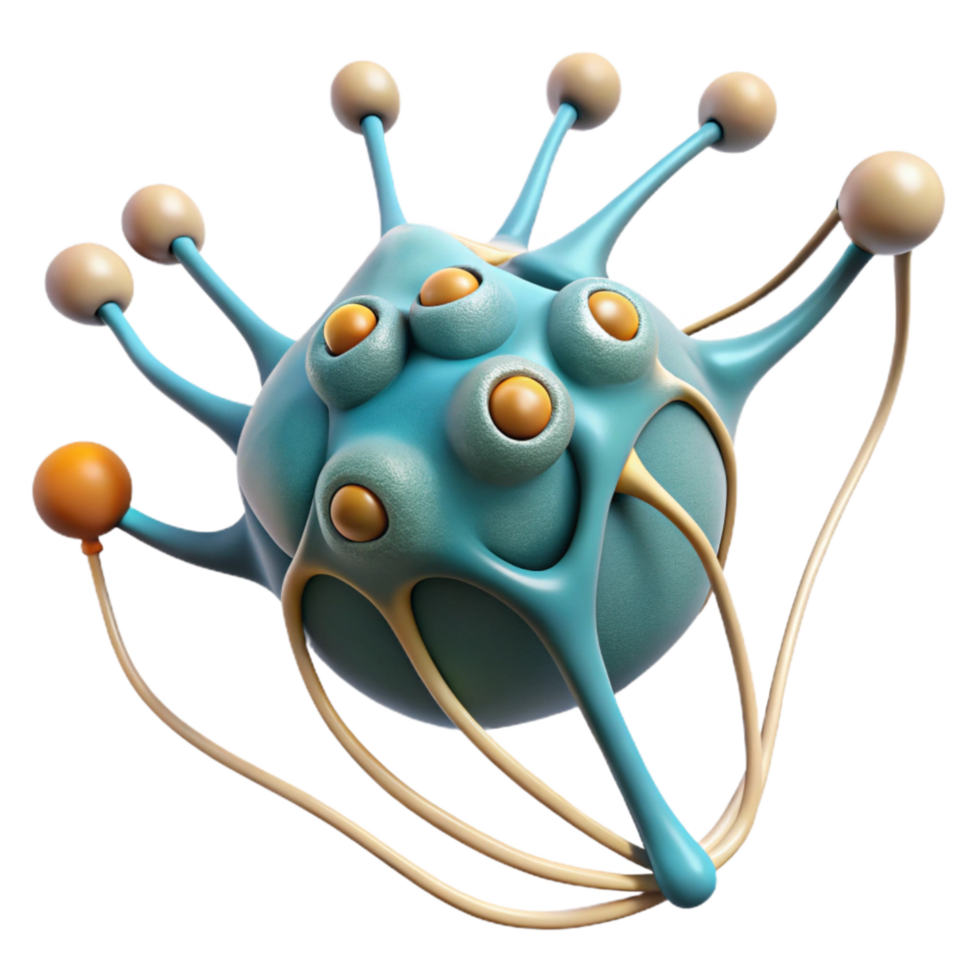 vibrant modern Synaptic Transmission Process Visualization Isolated Element detailed png