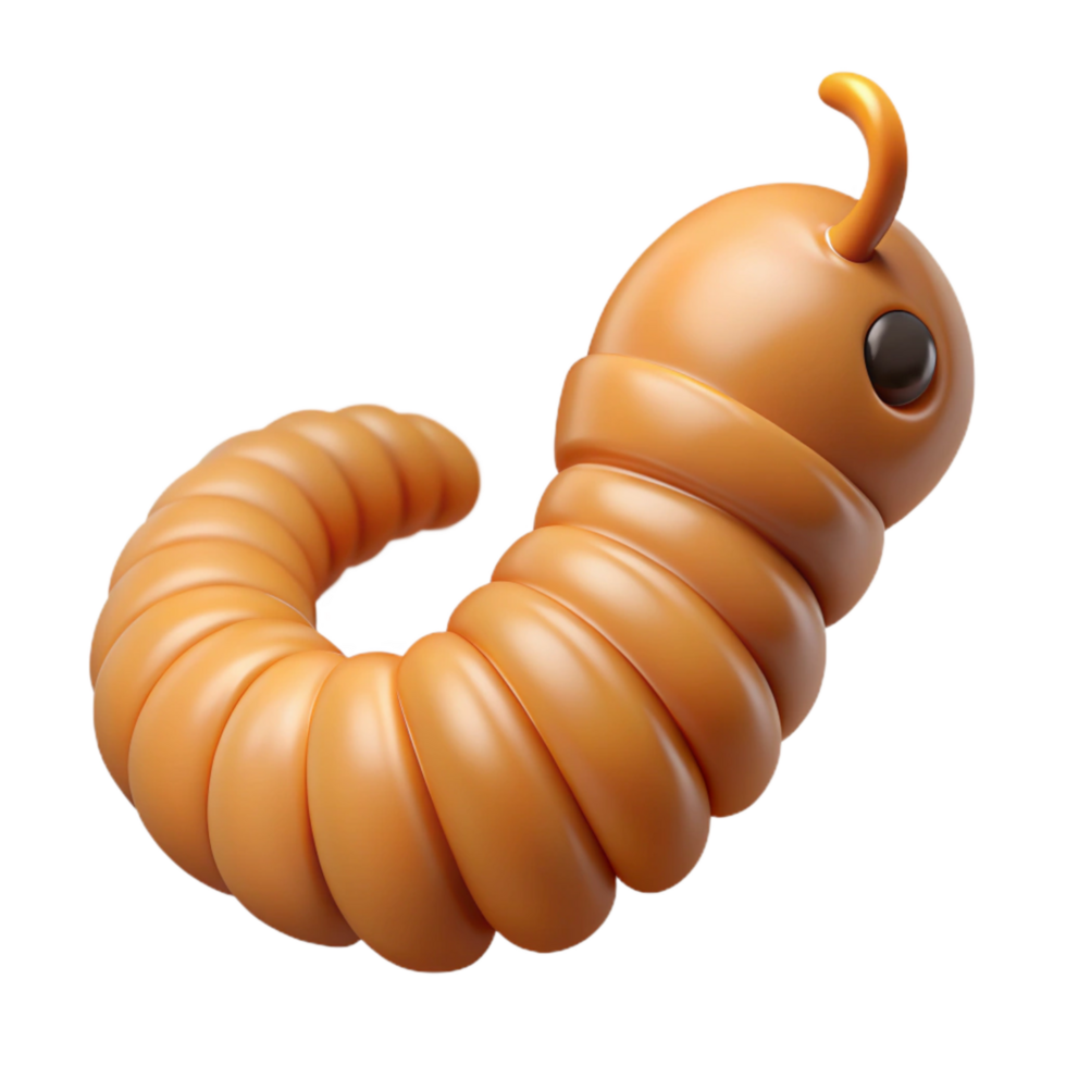 serene modern Synthetically Grown Mealworm Isolated Transparent Background genuine png