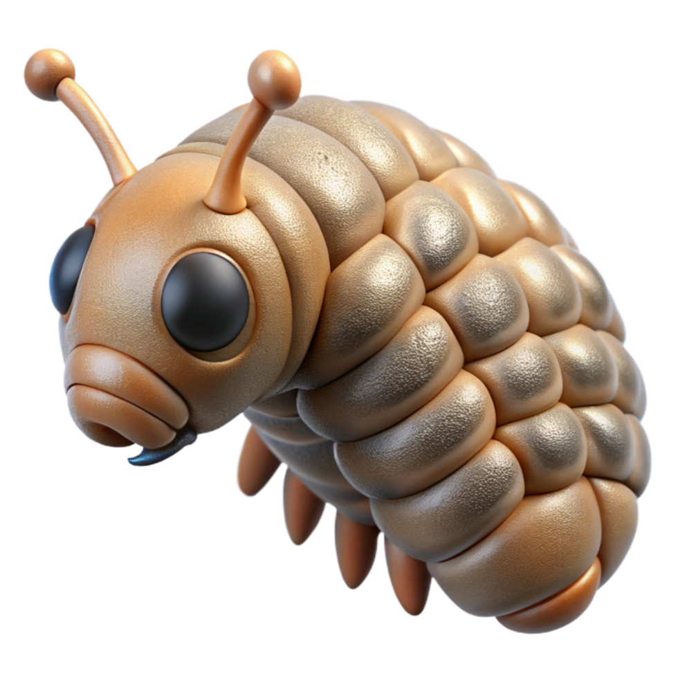impressive modern Synthetically Grown Insect Larva Close Up View Cutout premium png