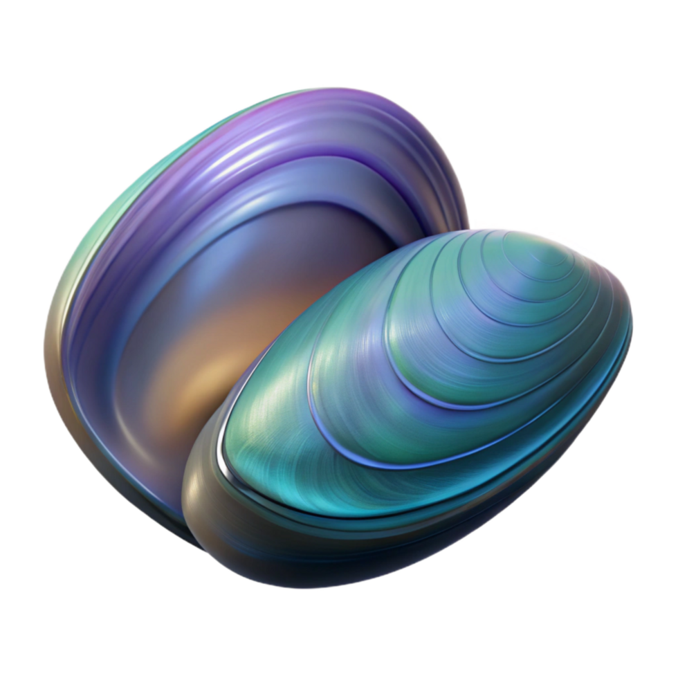 vibrant classic Synthetically Grown Mussel Isolated Transparent Background png
