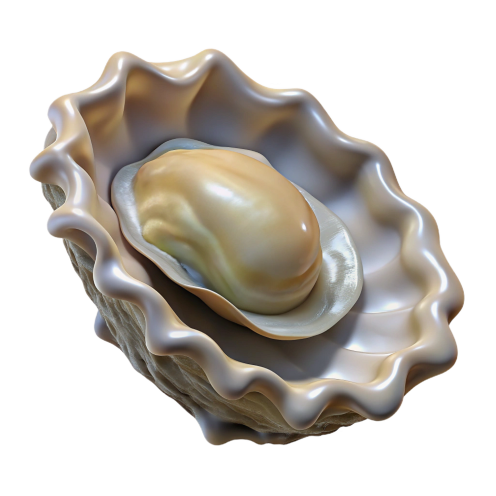 serene contemporary Synthetically Grown Oyster Isolated Transparent Background high resolution png