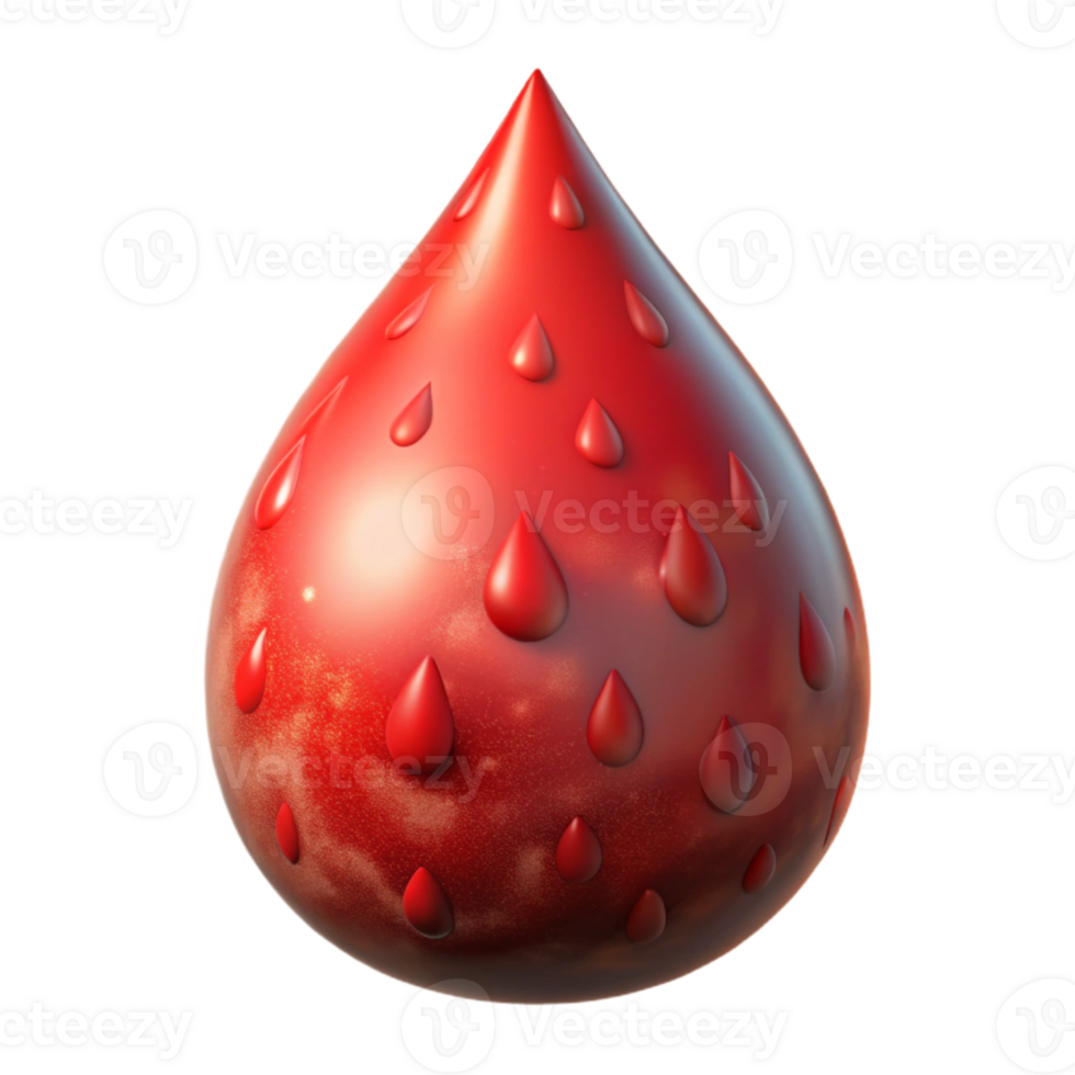 beautiful traditional Synthetic Blood Drop Isolated with Red Glow professional png