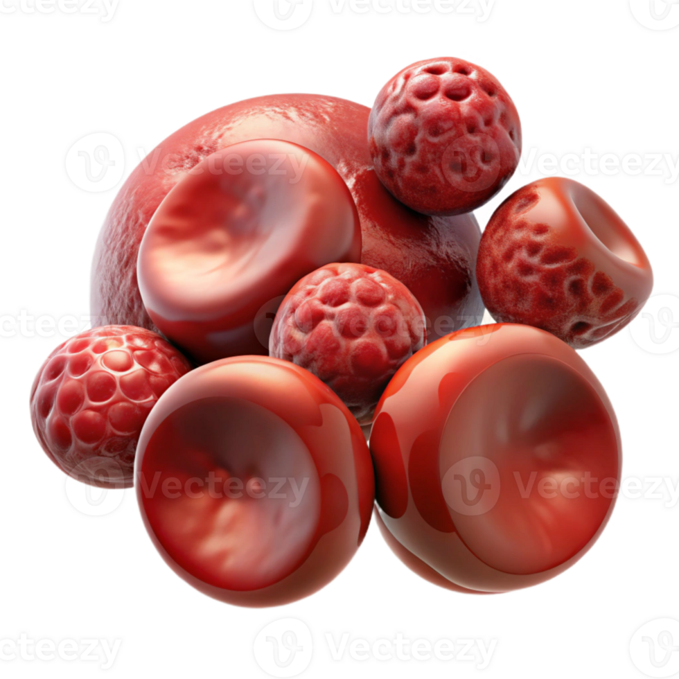 impressive traditional Synthetic Blood Cells Microscopic View Transparent Background high quality png