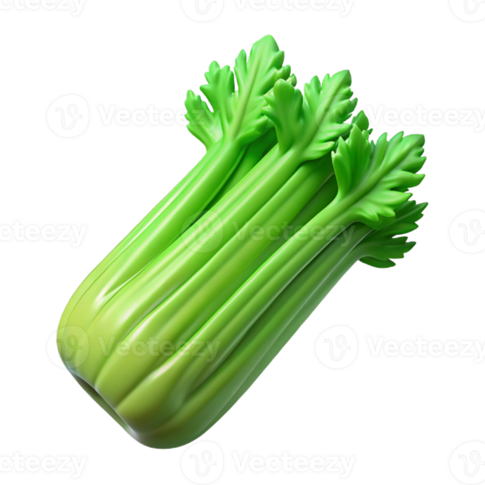 wonderful artistic Synthetic Celery Stalk Green Ribs Cutout high resolution png