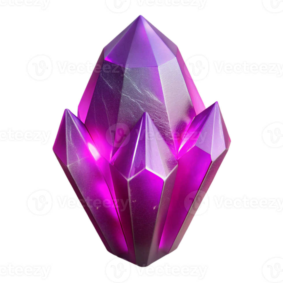 wonderful minimalist Synthetic Crystal Isolated with Purple Glow detailed png