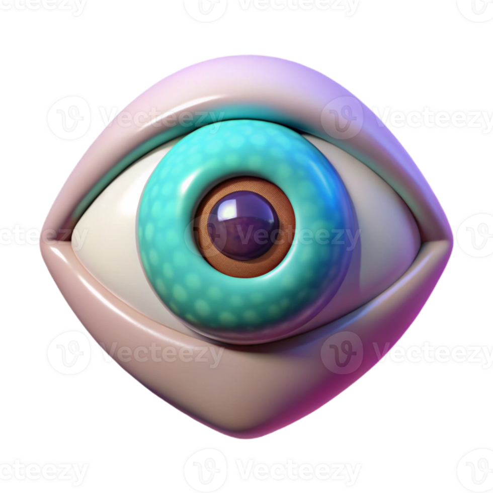 serene vintage Synthetic Dream Eye Cutout on Transparent Background professional png