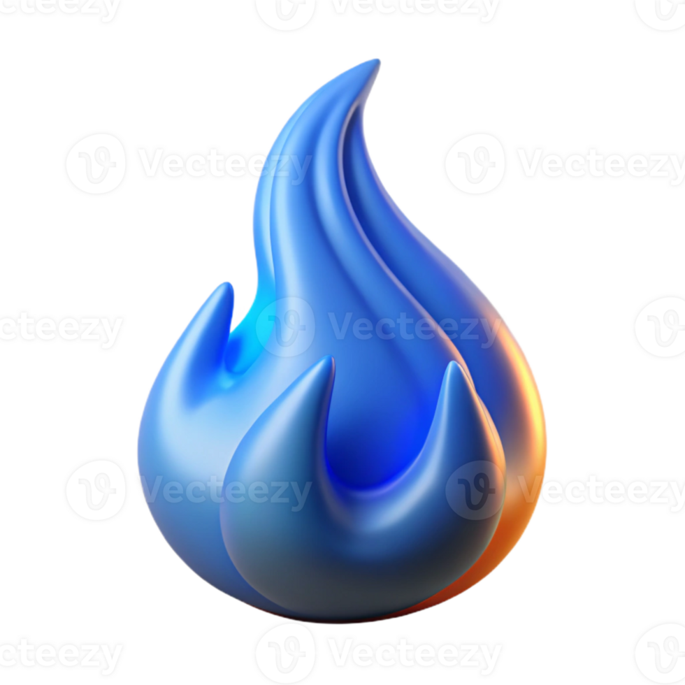 magnificent artistic Synthetic Flame Isolated with Blue Fire png