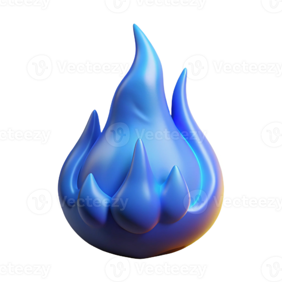 serene artistic Synthetic Flame Isolated with Blue Fire professional png
