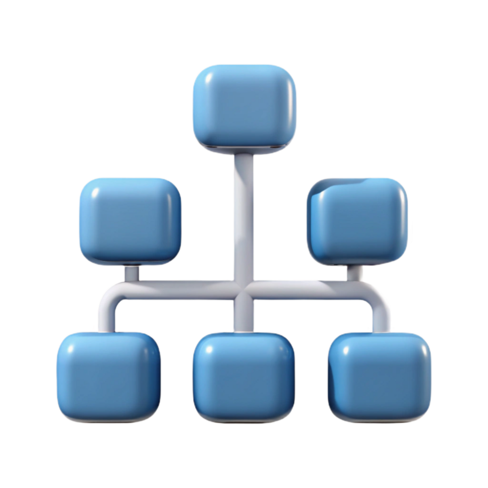 magnificent abstract Tech Tree Diagram Isolated with Branching Structure high resolution png