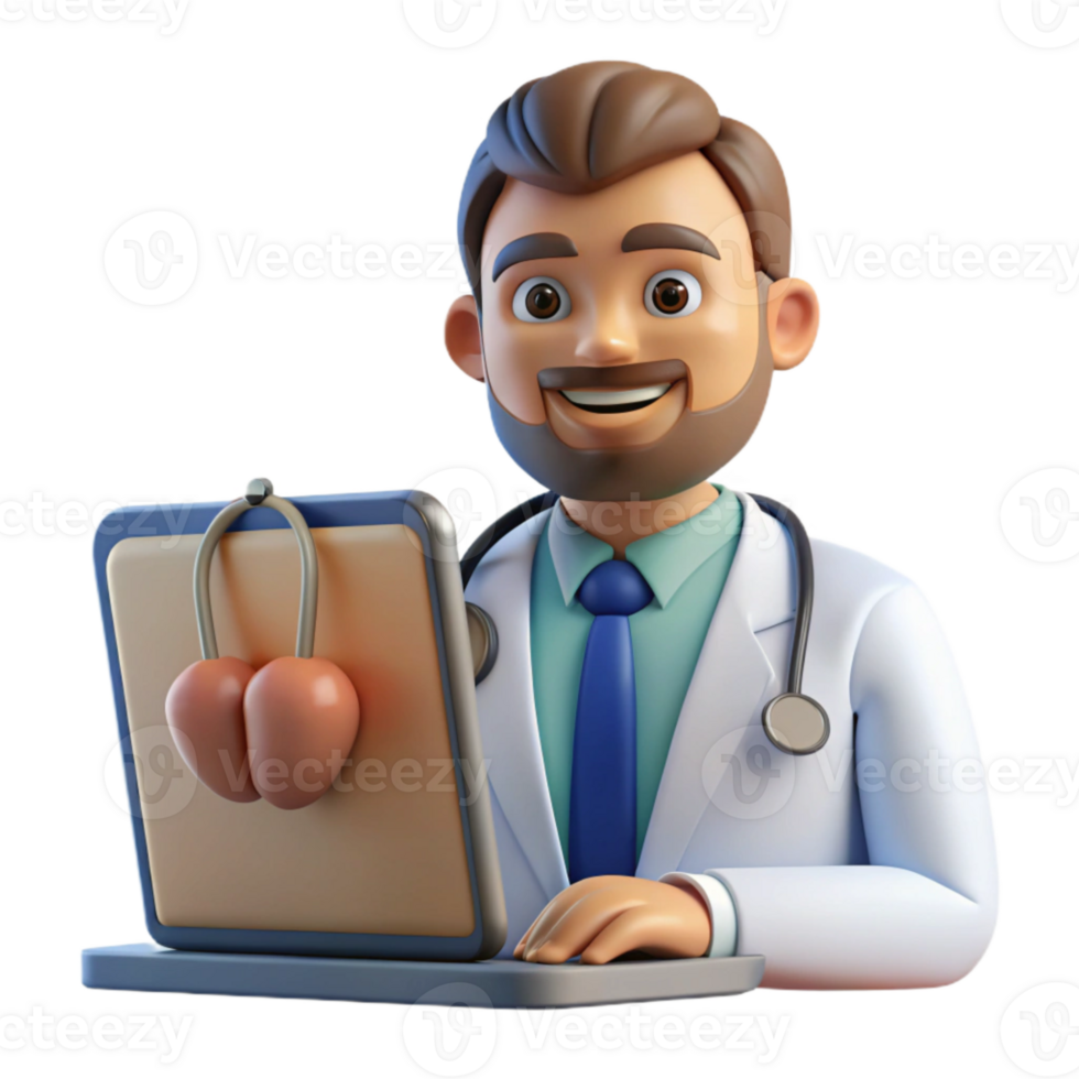 wonderful modern Telehealth Virtual Consultation Doctor on Screen Cutout exclusive png