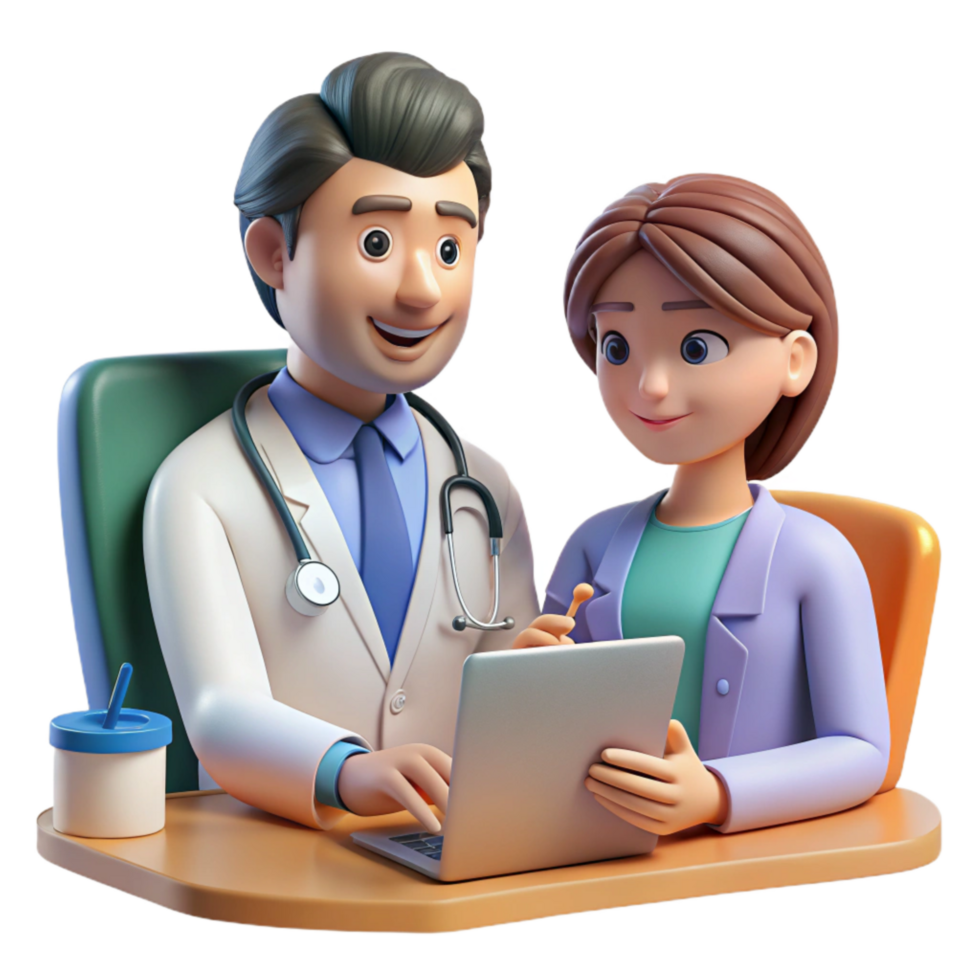 magnificent traditional Telehealth Doctor Patient Consultation Isolated png