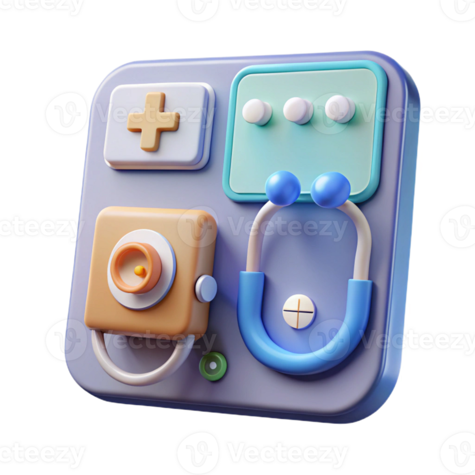 vibrant abstract Telemedicine Platform Interface Light Mode Transparent Background detailed png