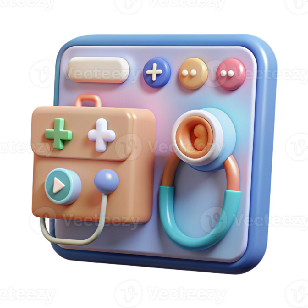 beautiful artistic Telemedicine Platform Interface Light Mode Transparent Background authentic png