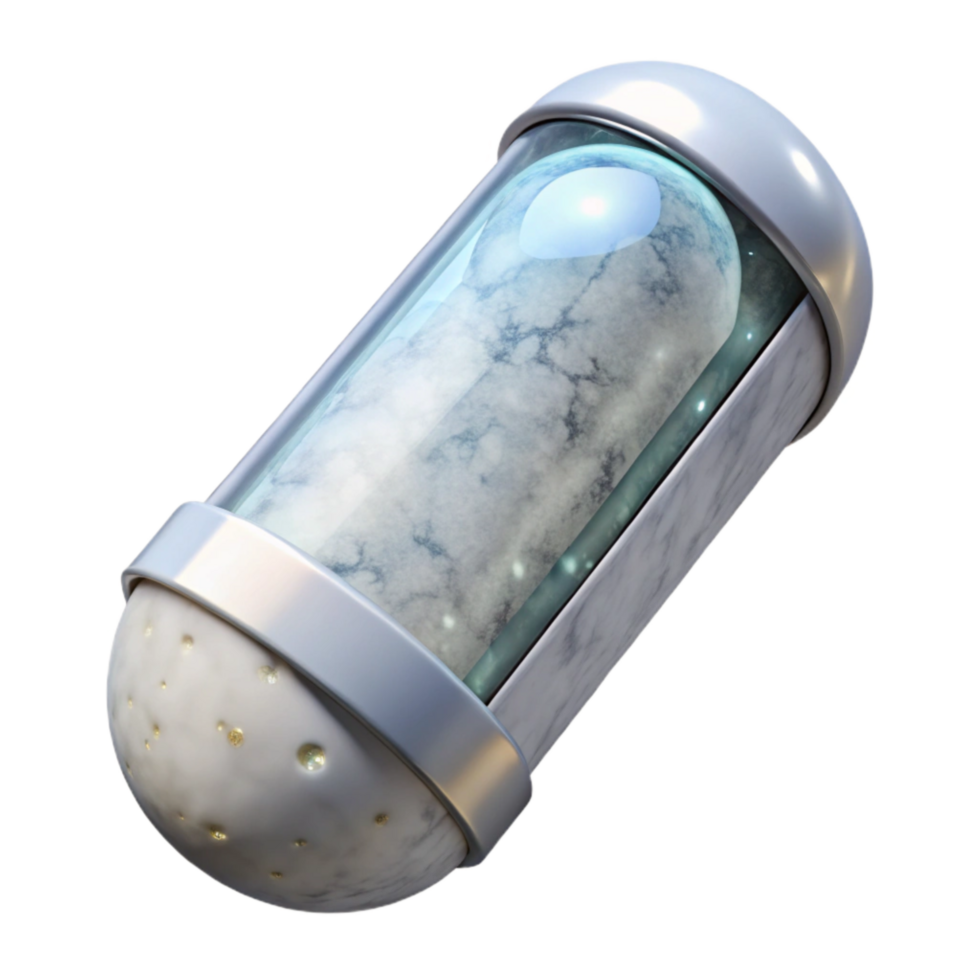serene minimalist Teleportation Capsule Sleek White Design Transparent Background authentic png