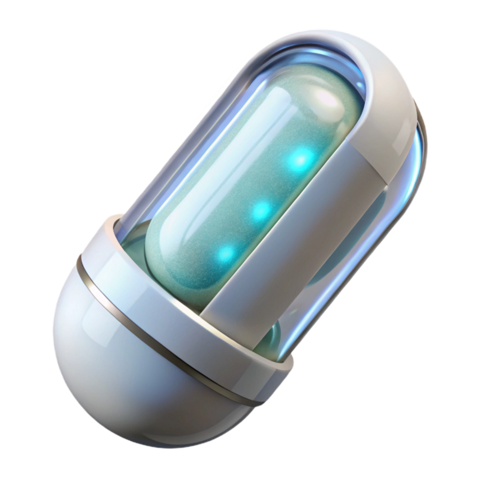 extraordinary rustic Teleportation Capsule Sleek White Design Transparent Background exclusive png