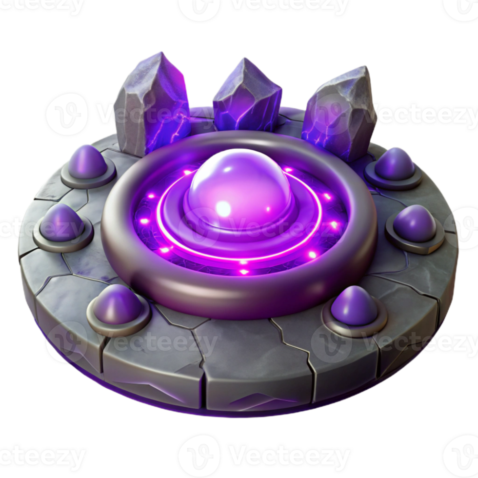 serene modern Teleportation Energy Field Purple Glow Cutout premium png