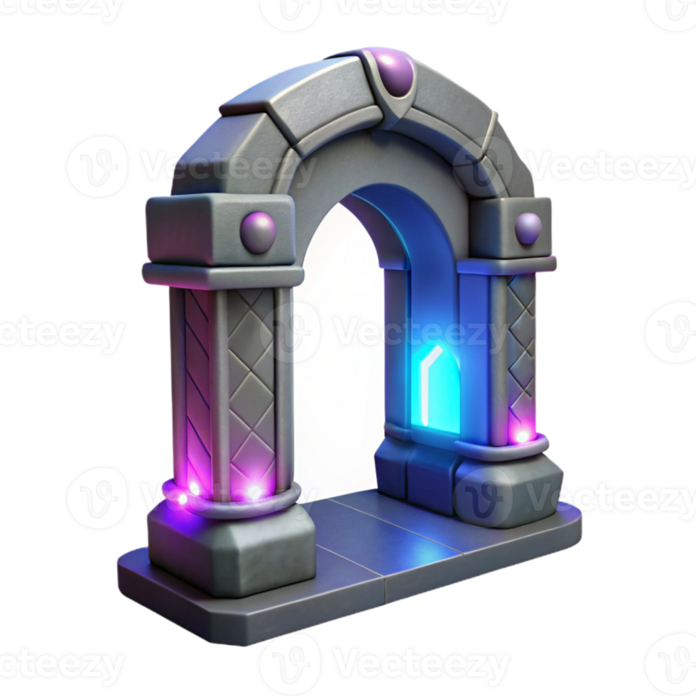 beautiful rustic Teleportation Gate Glowing Frame Cutout Element high resolution png