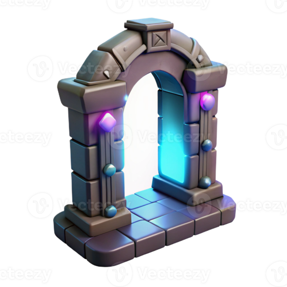 elegant minimalist Teleportation Gate Glowing Frame Cutout Element premium png