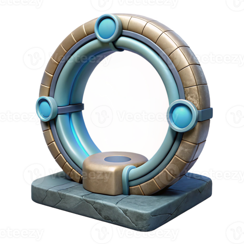 elegant minimalist Teleportation Gateway Circular Design Transparent Background genuine png