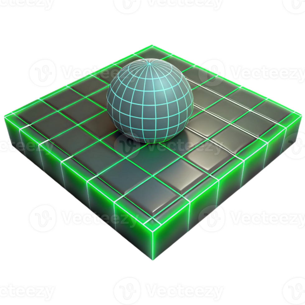 magnificent traditional Teleportation Grid Green Lines Isolated genuine png
