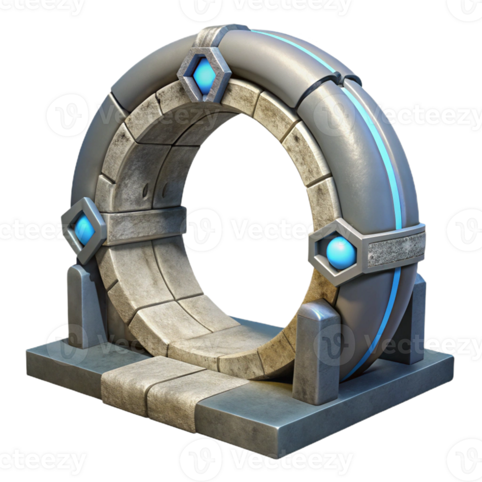vibrant creative Teleportation Gateway Circular Design Transparent Background high resolution png