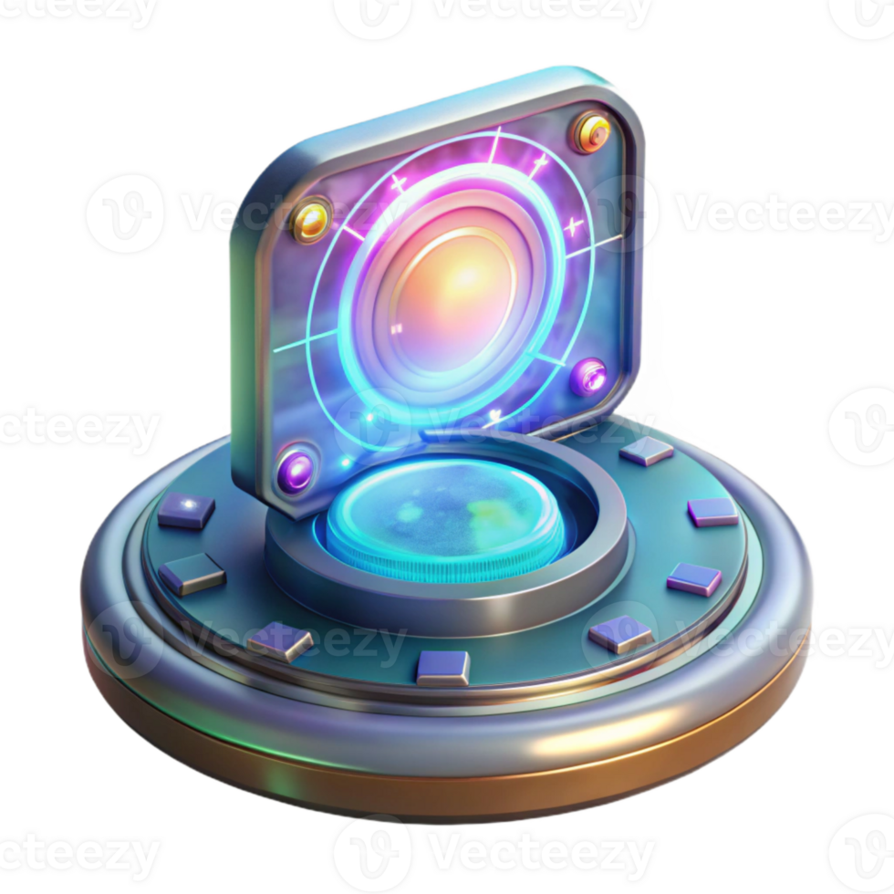 extraordinary rustic Teleportation Interface Holographic Display Isolated high quality png