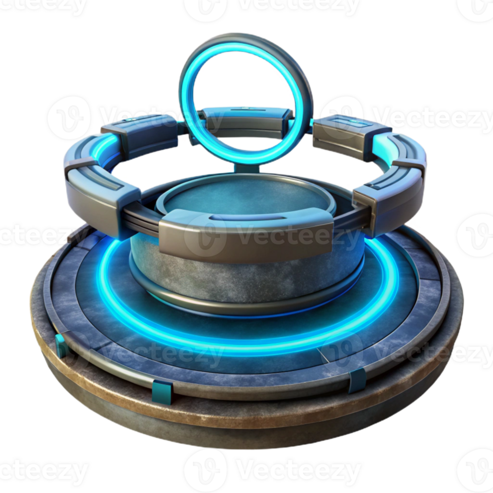 elegant classic Teleportation Platform Glowing Rings Transparent Background high resolution png