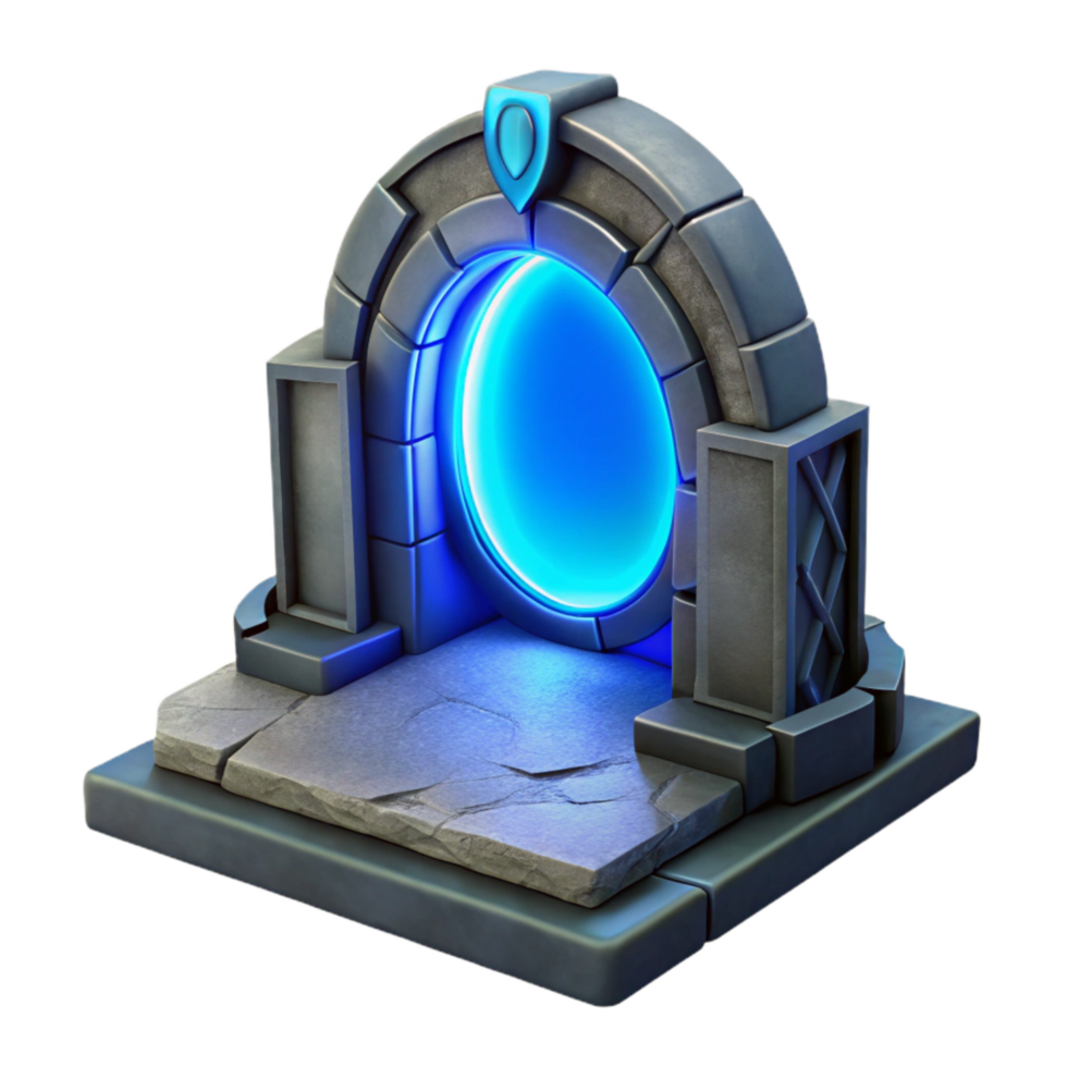 extraordinary artistic Teleportation Portal Blue Glow Isolated authentic png