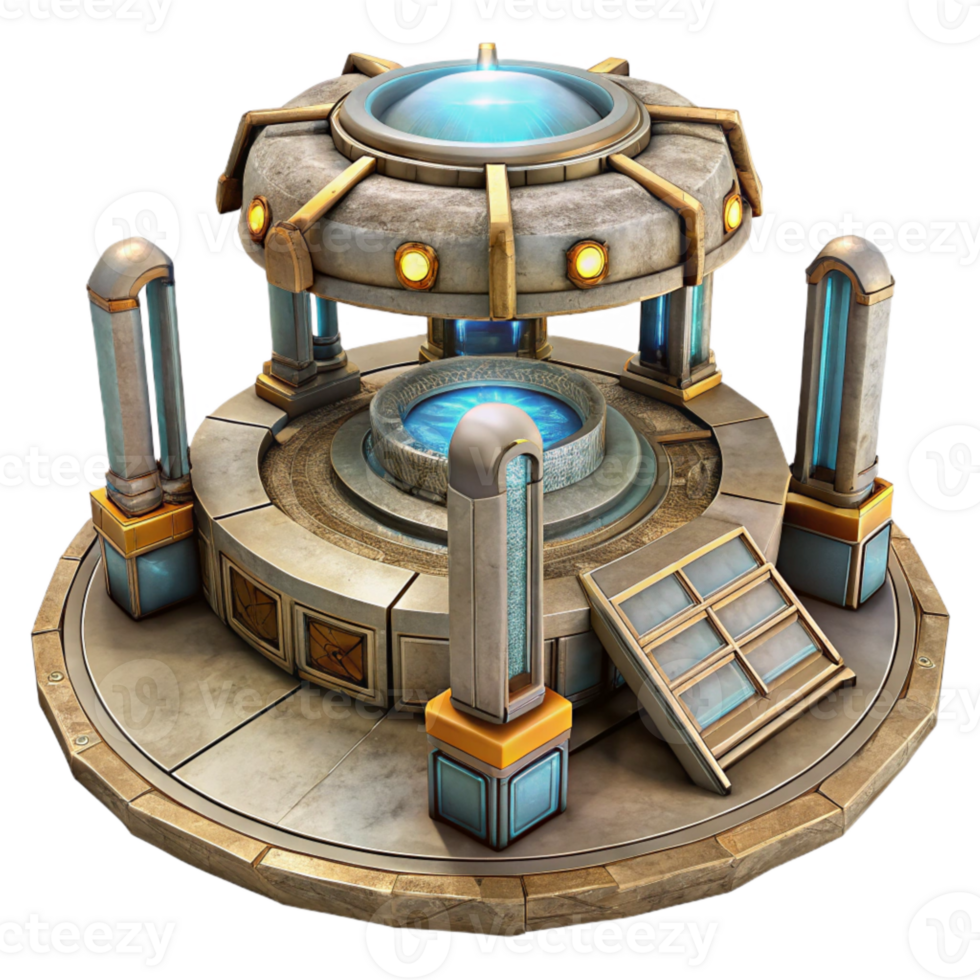 impressive contemporary Teleportation Platform Sci Fi Design Isolated png