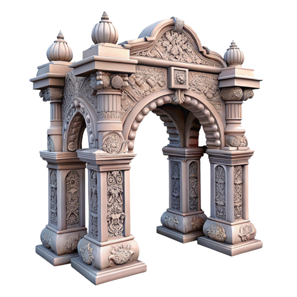 stunning vintage Temple Archway Isolated with Intricate Carvings detailed png