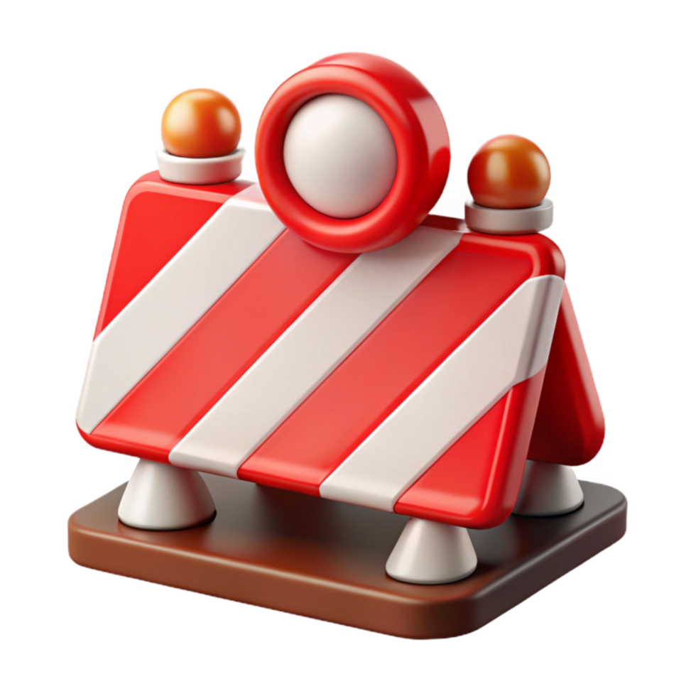 stunning abstract Temporary Road Closure Sign Red and White professional png
