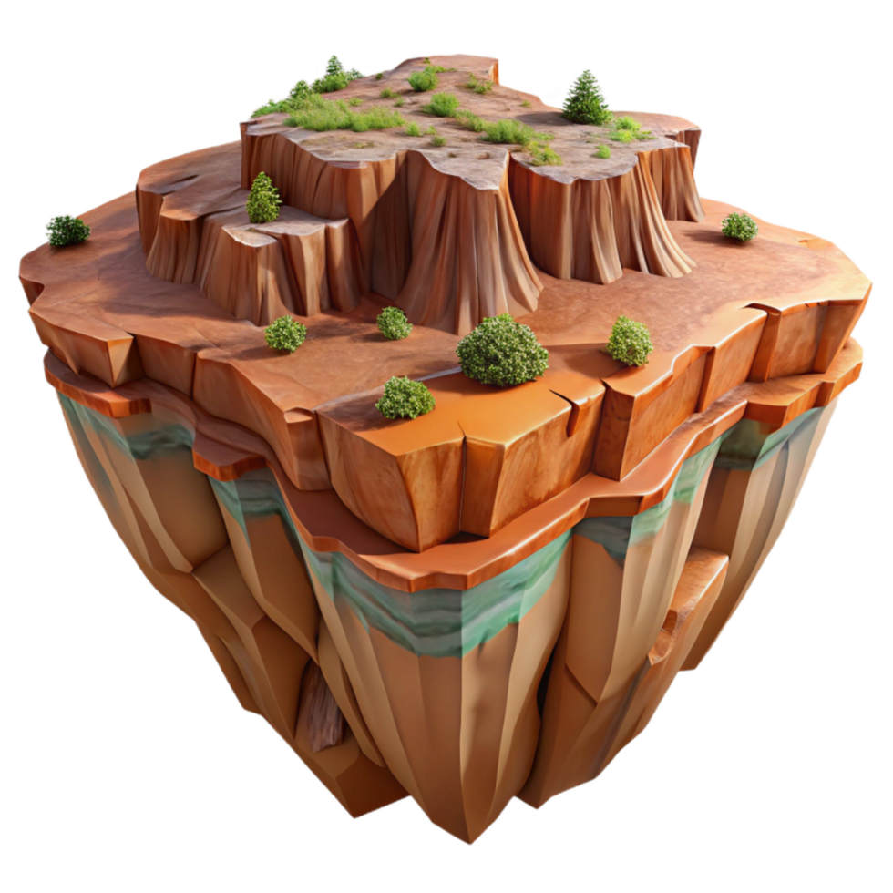 serene artistic Terraformed Canyon Isolated with High Contrast professional png