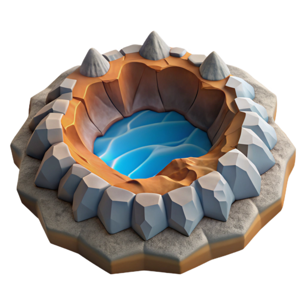 impressive minimalist Terraformed Volcanic Crater Cutout with Ashy Surface authentic png