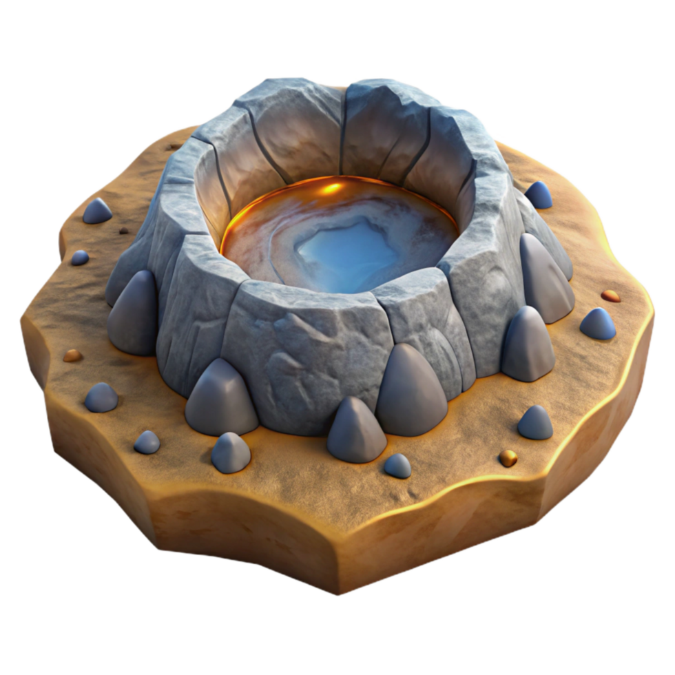 dramatic minimalist Terraformed Volcanic Crater Cutout with Ashy Surface professional png